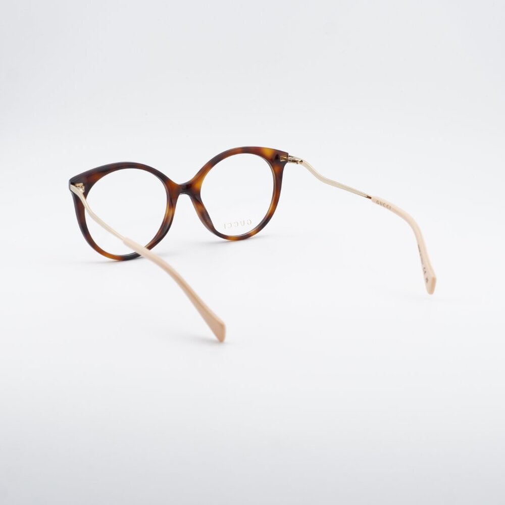 Gucci GG1009O 001 Eyeglasses Havana/Gold 52mm Round Frame - Picture 10 of 12